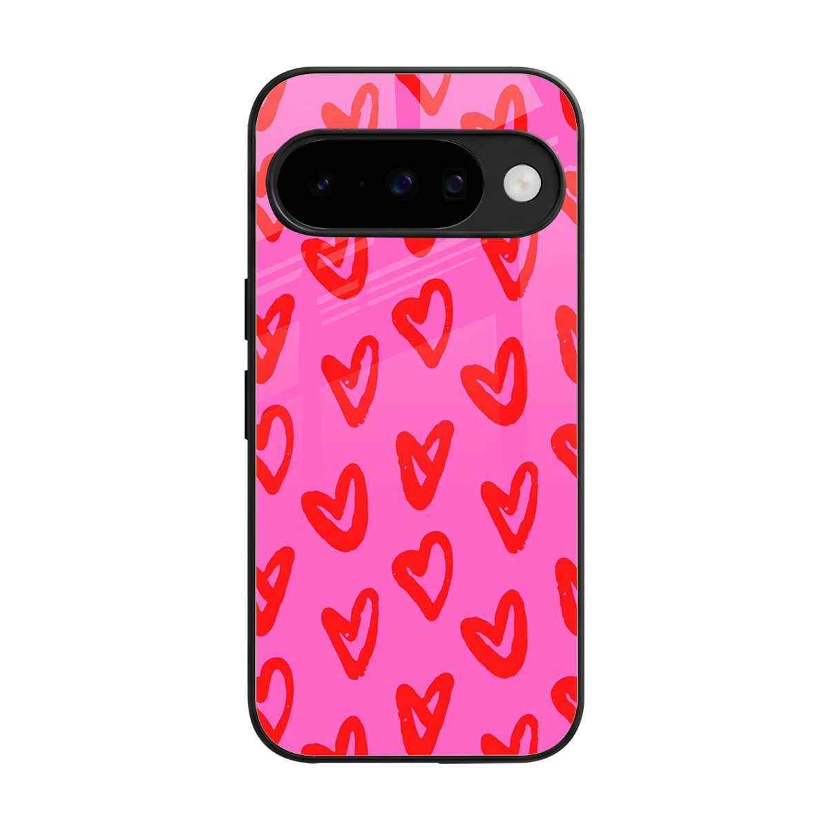 Heart Bloom back phone cover | glass case for google pixel 10