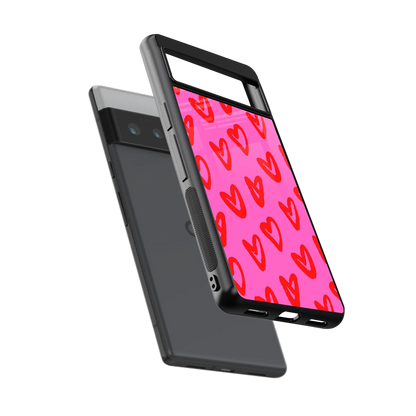 Heart Bloom sleek google pixel 6 pro cover with tempered glass back and TPU edges