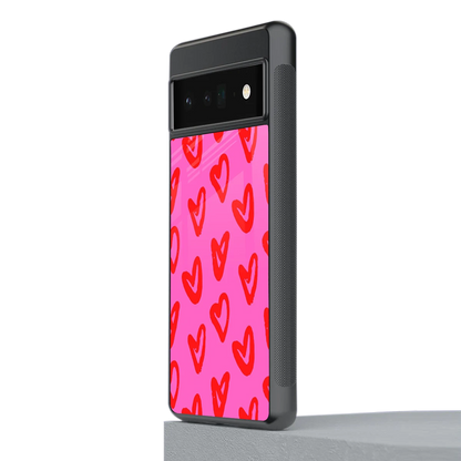Heart Bloom stylish phone case for google pixel 6 pro | glossy glass and slim fit