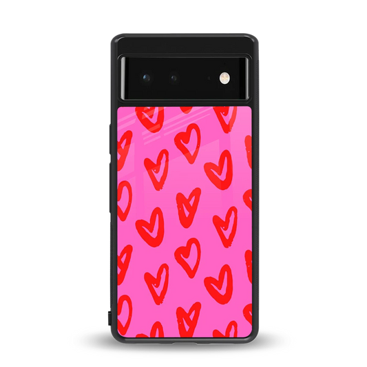 Heart Bloom back phone cover | glass case for google pixel 6