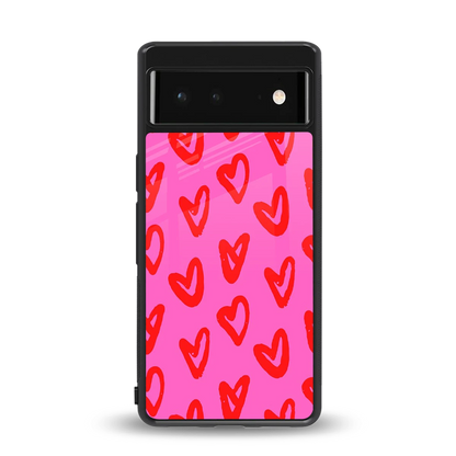 Heart Bloom back phone cover | glass case for google pixel 6a