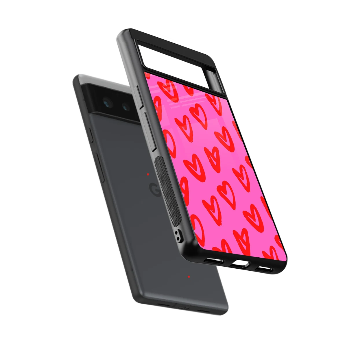 Heart Bloom sleek google pixel 6 cover with tempered glass back and TPU edges