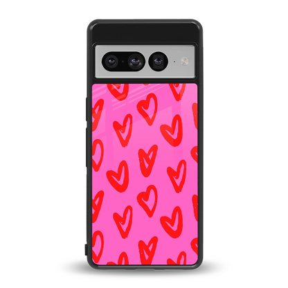 Heart Bloom back phone cover | glass case for google pixel 7 pro