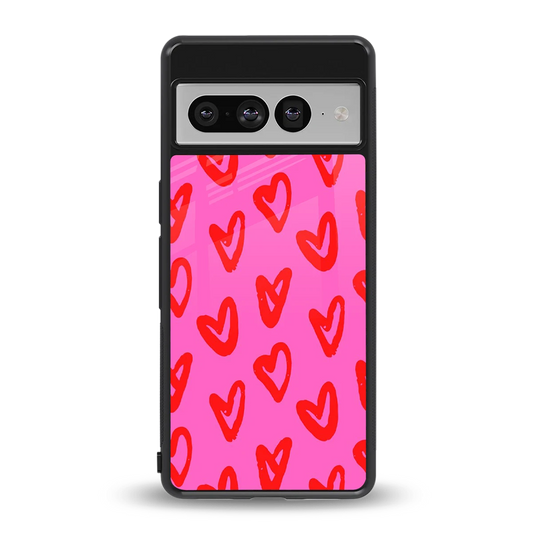 Heart Bloom back phone cover | glass case for google pixel 7 pro