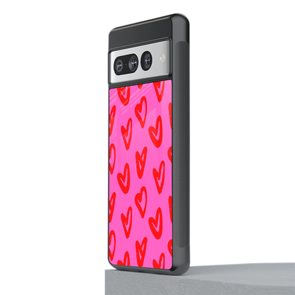 Heart Bloom stylish phone case for google pixel 7 pro | glossy glass and slim fit