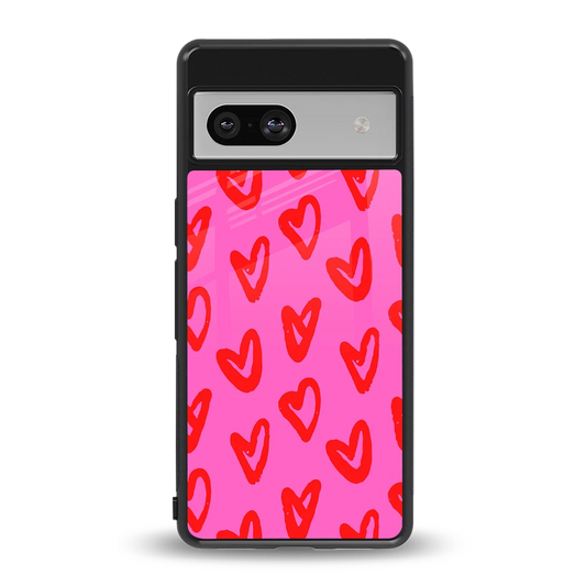 Heart Bloom back phone cover | glass case for google pixel 7a