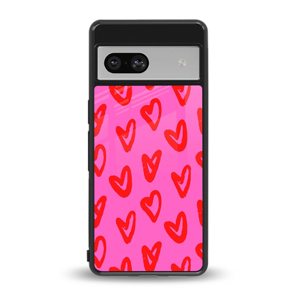 Heart Bloom back phone cover | glass case for google pixel 7