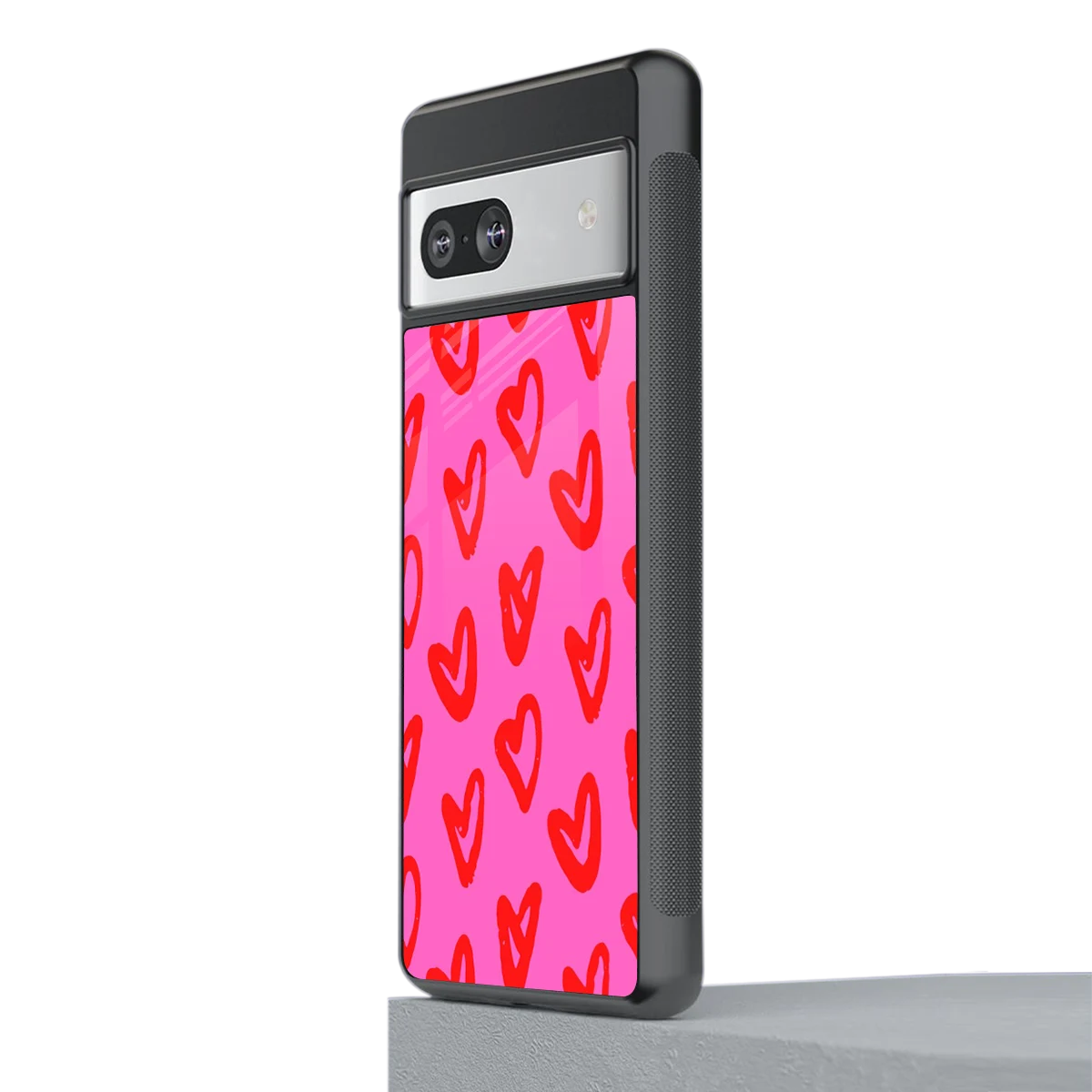 Heart Bloom stylish phone case for google pixel 7 | glossy glass and slim fit