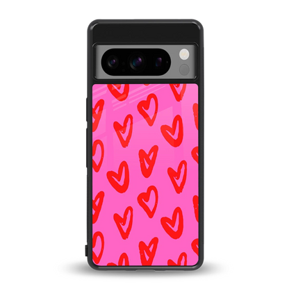 Heart Bloom back phone cover | glass case for google pixel 8 pro