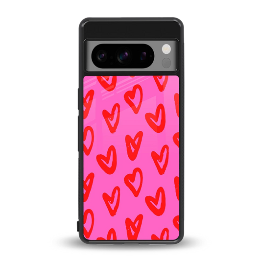 Heart Bloom back phone cover | glass case for google pixel 8 pro