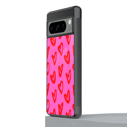 Heart Bloom stylish phone case for google pixel 8 pro | glossy glass and slim fit
