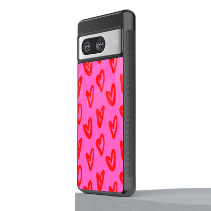 Heart Bloom stylish phone case for google pixel 8 | glossy glass and slim fit