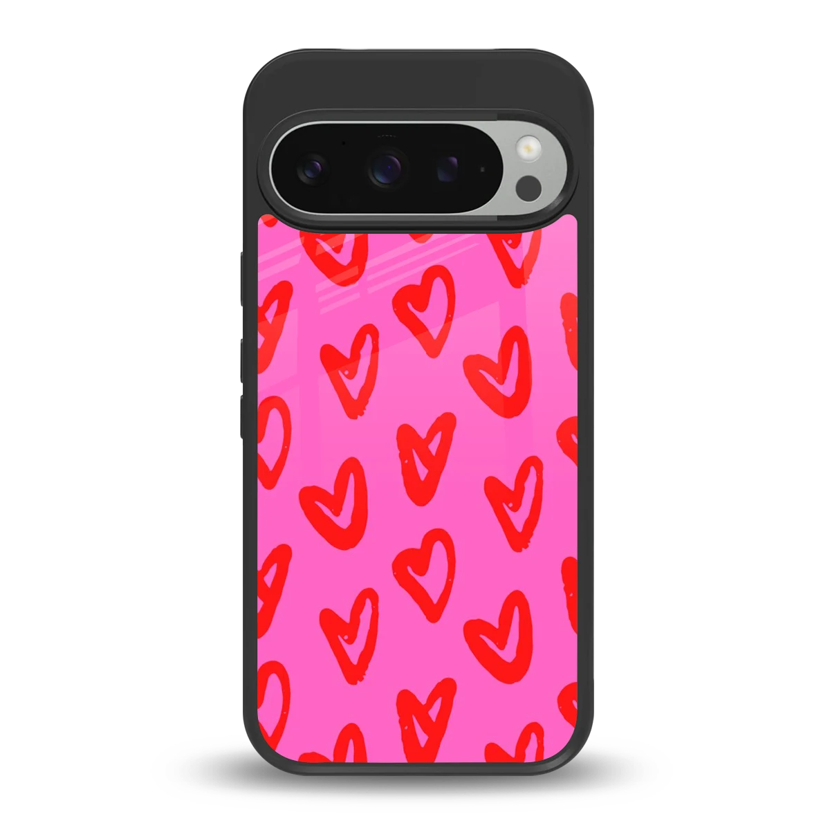 Heart Bloom back phone cover | glass case for google pixel 9 pro xl