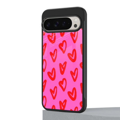 Heart Bloom google pixel 9 pro mobile cover | shockproof glass phone case