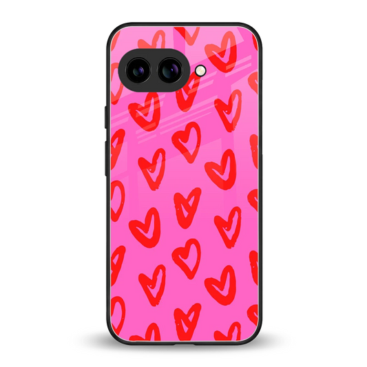 Heart Bloom back phone cover | glass case for google pixel 9a