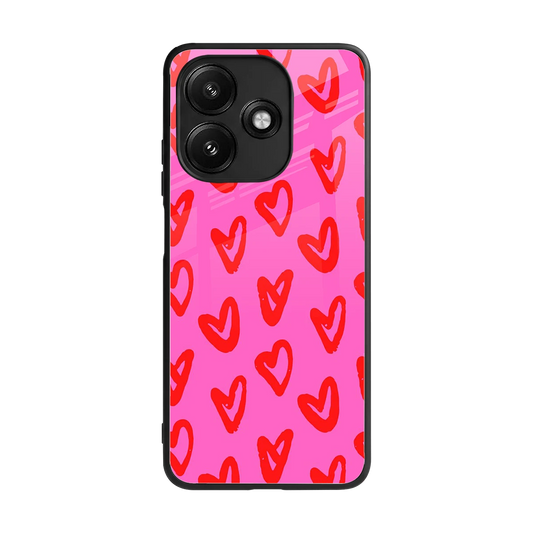 Heart Bloom back phone cover | glass case for redmi 12 5g