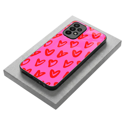 Heart Bloom stylish phone case for samsung galaxy a23 | glossy glass and slim fit