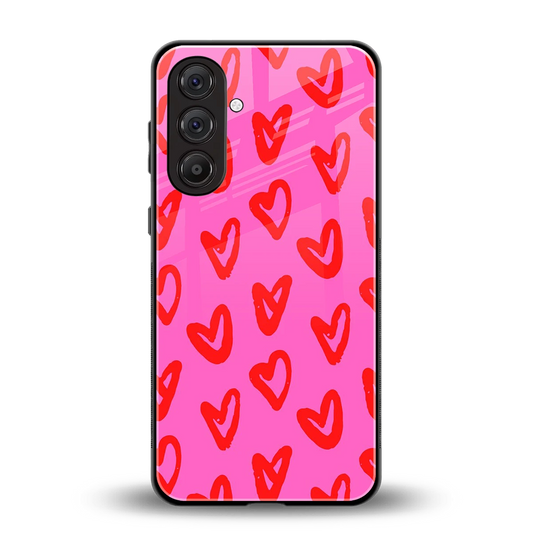 Heart Bloom back phone cover | glass case for samsung galaxy m35 5g