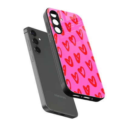 Heart Bloom sleek samsung galaxy a55 5g cover with tempered glass back and TPU edges