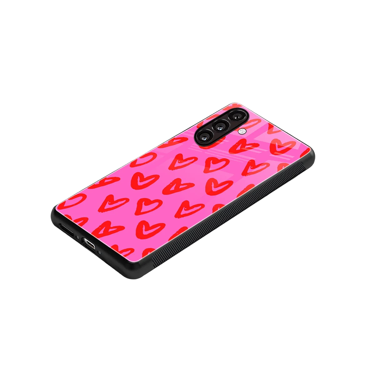 Heart Bloom stylish phone case for samsung galaxy a55 5g | glossy glass and slim fit