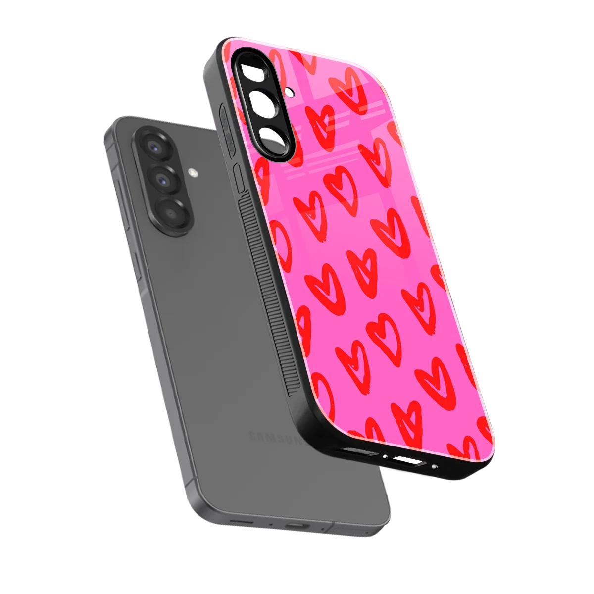 Heart Bloom sleek samsung galaxy a36 5g cover with tempered glass back and TPU edges