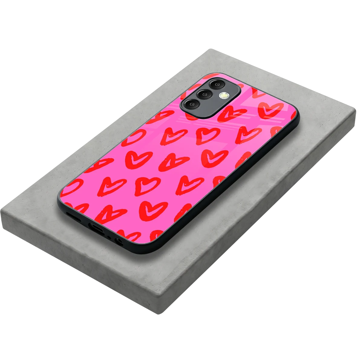 Heart Bloom stylish phone case for samsung galaxy m14 5g | glossy glass and slim fit