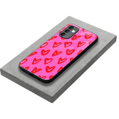 Heart Bloom stylish phone case for samsung galaxy m14 5g | glossy glass and slim fit