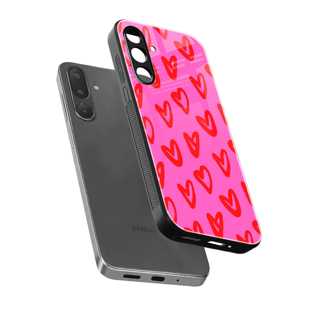 Heart Bloom sleek samsung galaxy m36 5g cover with tempered glass back and TPU edges