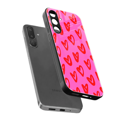 Heart Bloom sleek samsung galaxy m36 5g cover with tempered glass back and TPU edges