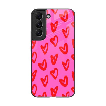 Heart Bloom back phone cover | glass case for samsung galaxy s22