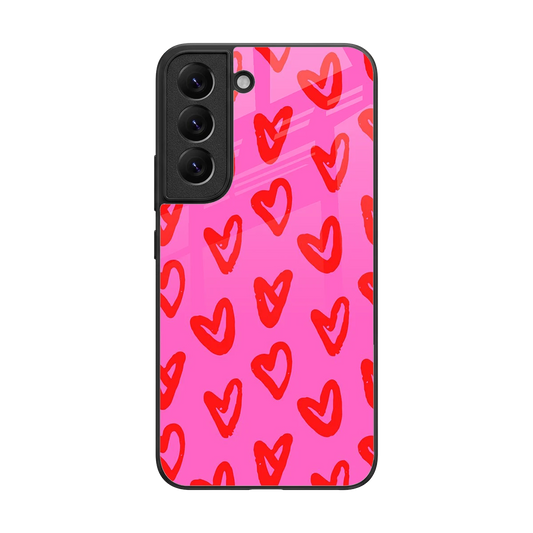 Heart Bloom back phone cover | glass case for samsung galaxy s22