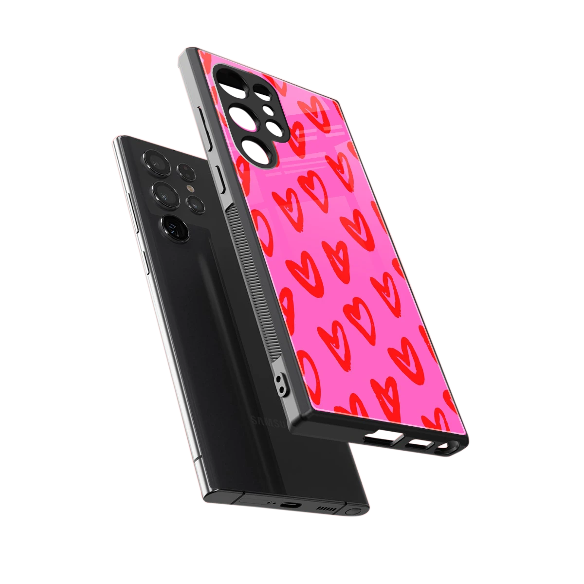 Heart Bloom sleek samsung galaxy s23 ultra cover with tempered glass back and TPU edges