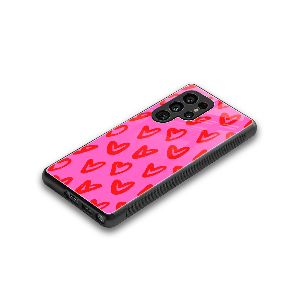 Heart Bloom stylish phone case for samsung galaxy s25 ultra | glossy glass and slim fit