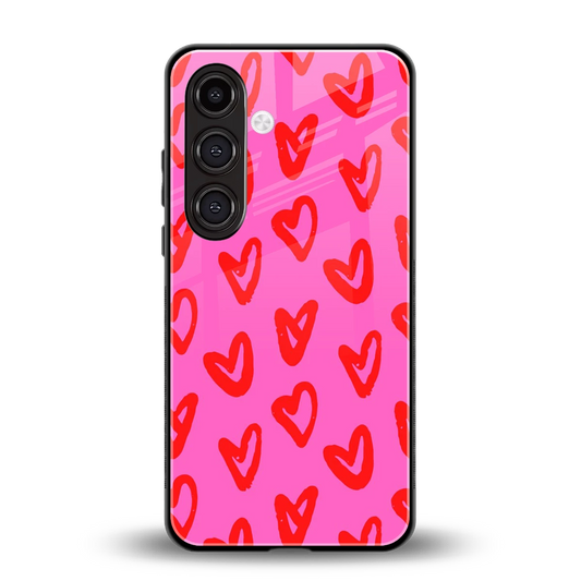 Heart Bloom back phone cover | glass case for samsung galaxy s25 plus