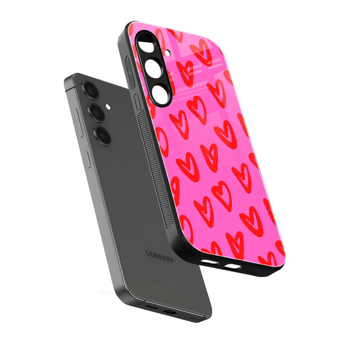 Heart Bloom sleek samsung galaxy s24 cover with tempered glass back and TPU edges
