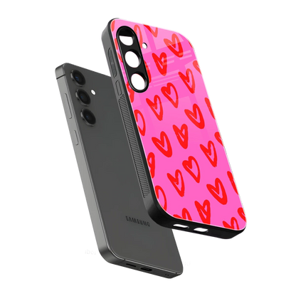 Heart Bloom sleek samsung galaxy s24 cover with tempered glass back and TPU edges
