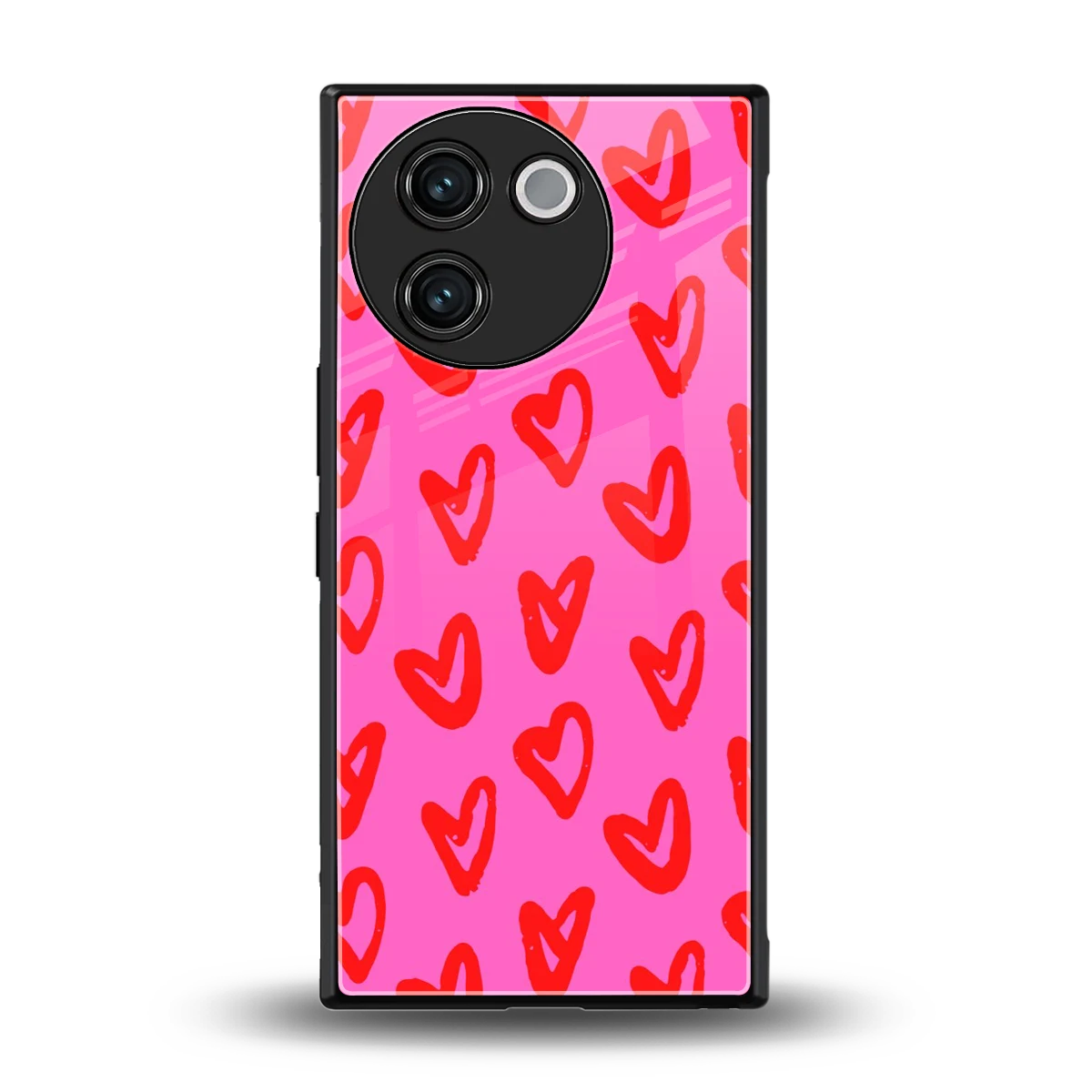 Heart Bloom back phone cover | glass case for vivo v30e