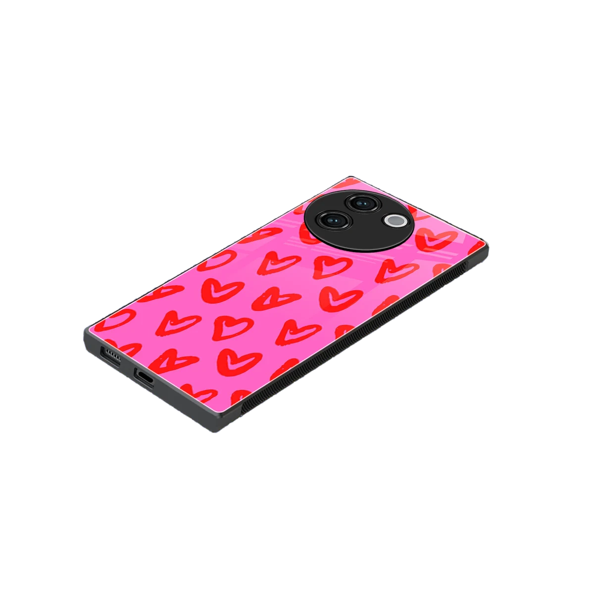 Heart Bloom stylish phone case for vivo v30e | glossy glass and slim fit