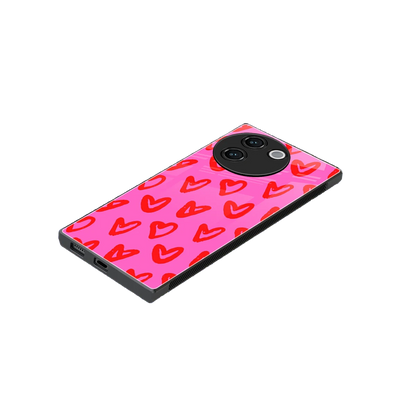 Heart Bloom stylish phone case for vivo v30e | glossy glass and slim fit