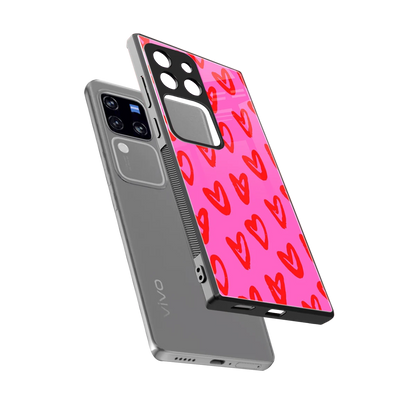 Heart Bloom sleekvivo v30 pro cover with tempered glass back and TPU edges