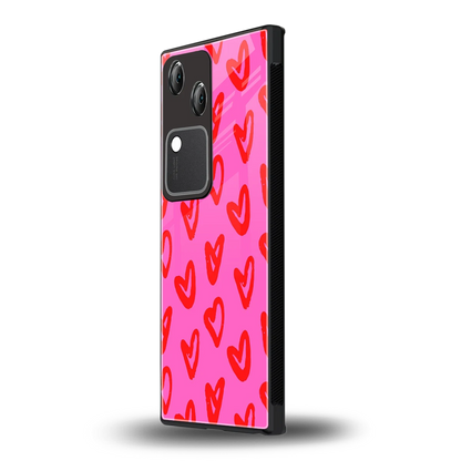 Heart Bloom vivo v30 mobile cover | shockproof glass phone case