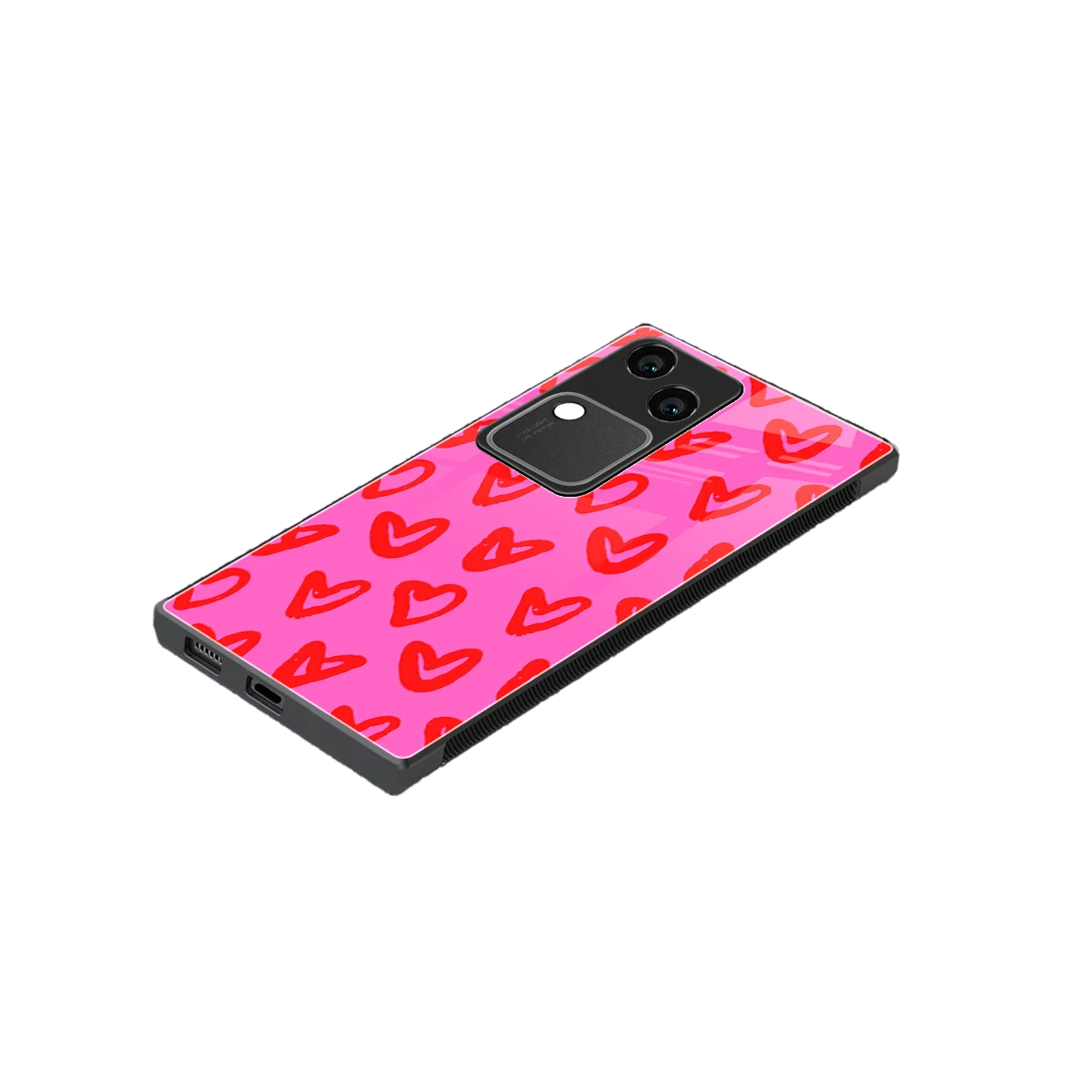 Heart Bloom stylish phone case for vivo v30 | glossy glass and slim fit