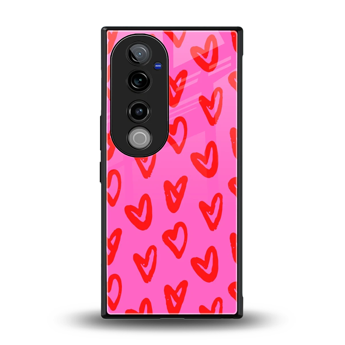 Heart Bloom back phone cover | glass case for vivo v40 pro