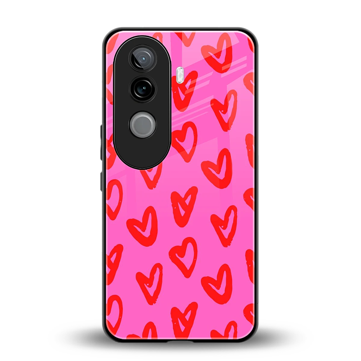 Heart Bloom back phone cover | glass case for vivo v40e