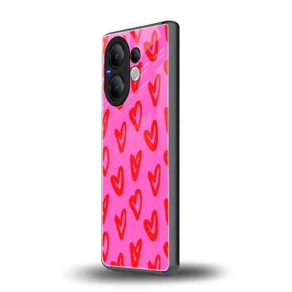 Heart Bloom vivo v60 mobile cover | shockproof glass phone case