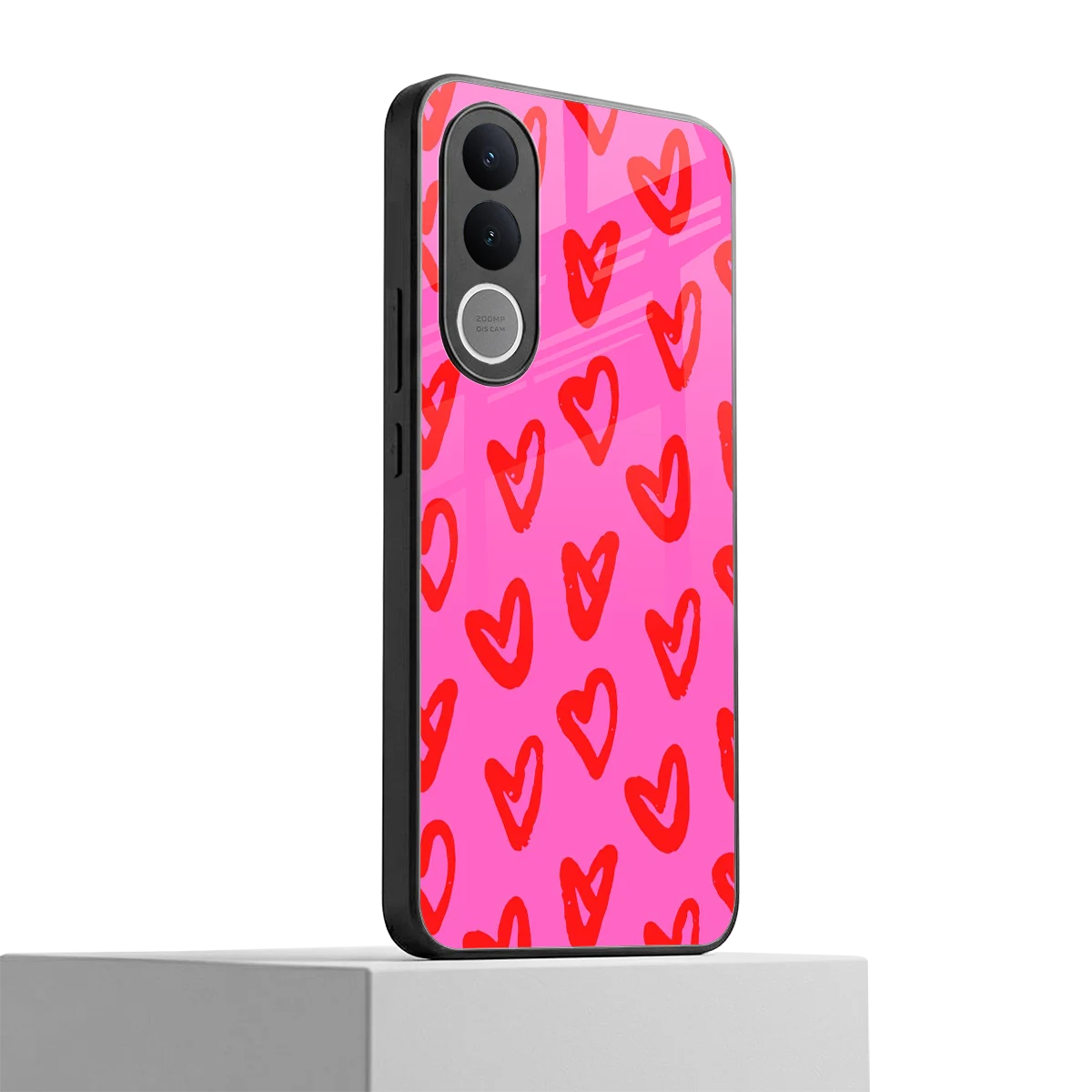 Heart Bloom vivo v70 fe mobile cover | shockproof glass phone case