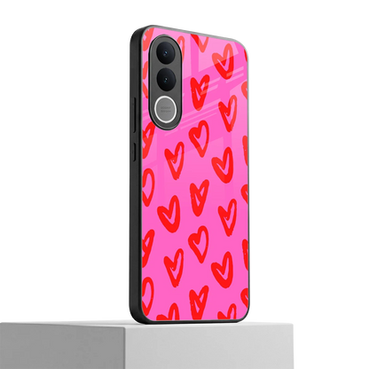 Heart Bloom vivo v70 fe mobile cover | shockproof glass phone case