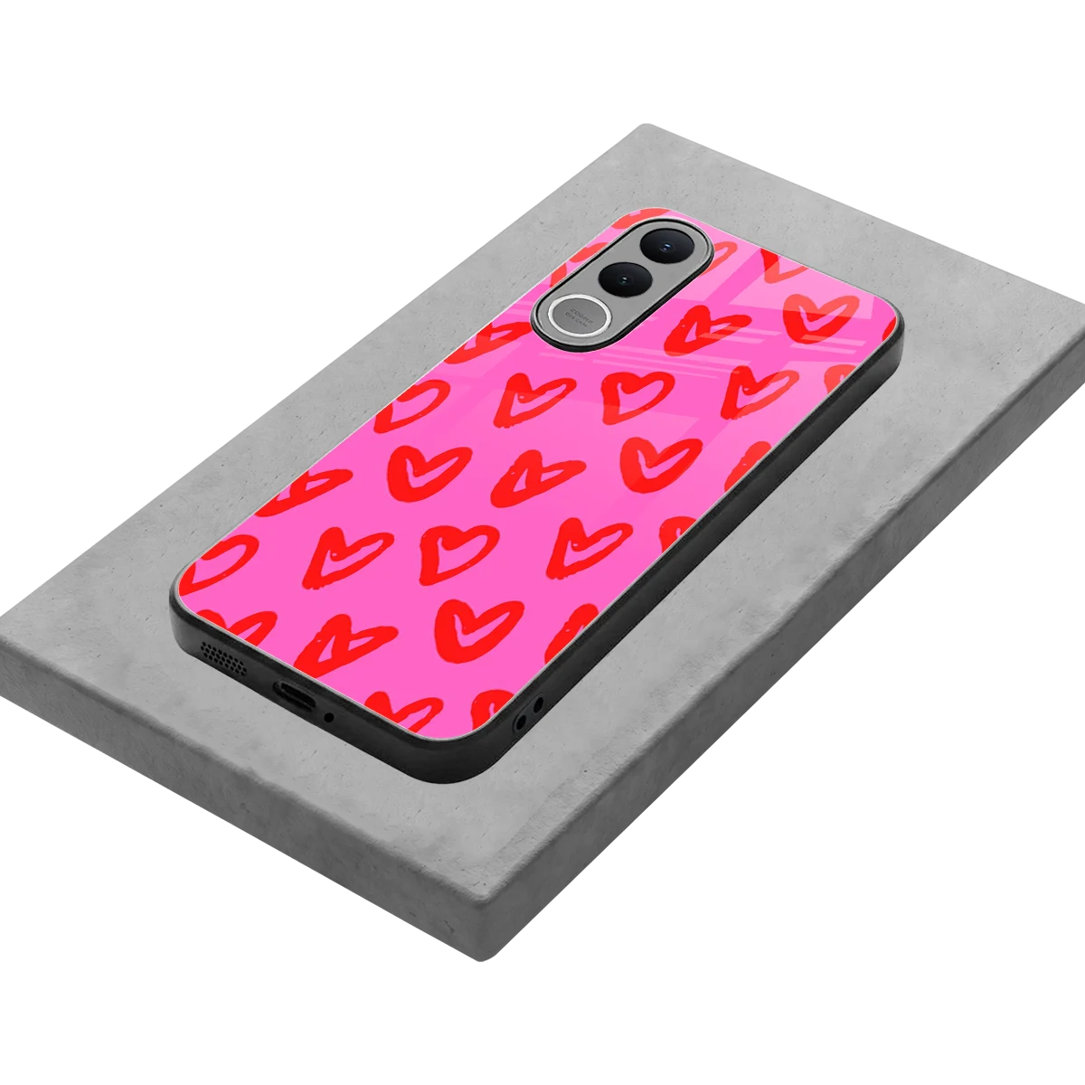 Heart Bloom stylish phone case for vivo v70 fe | glossy glass and slim fit