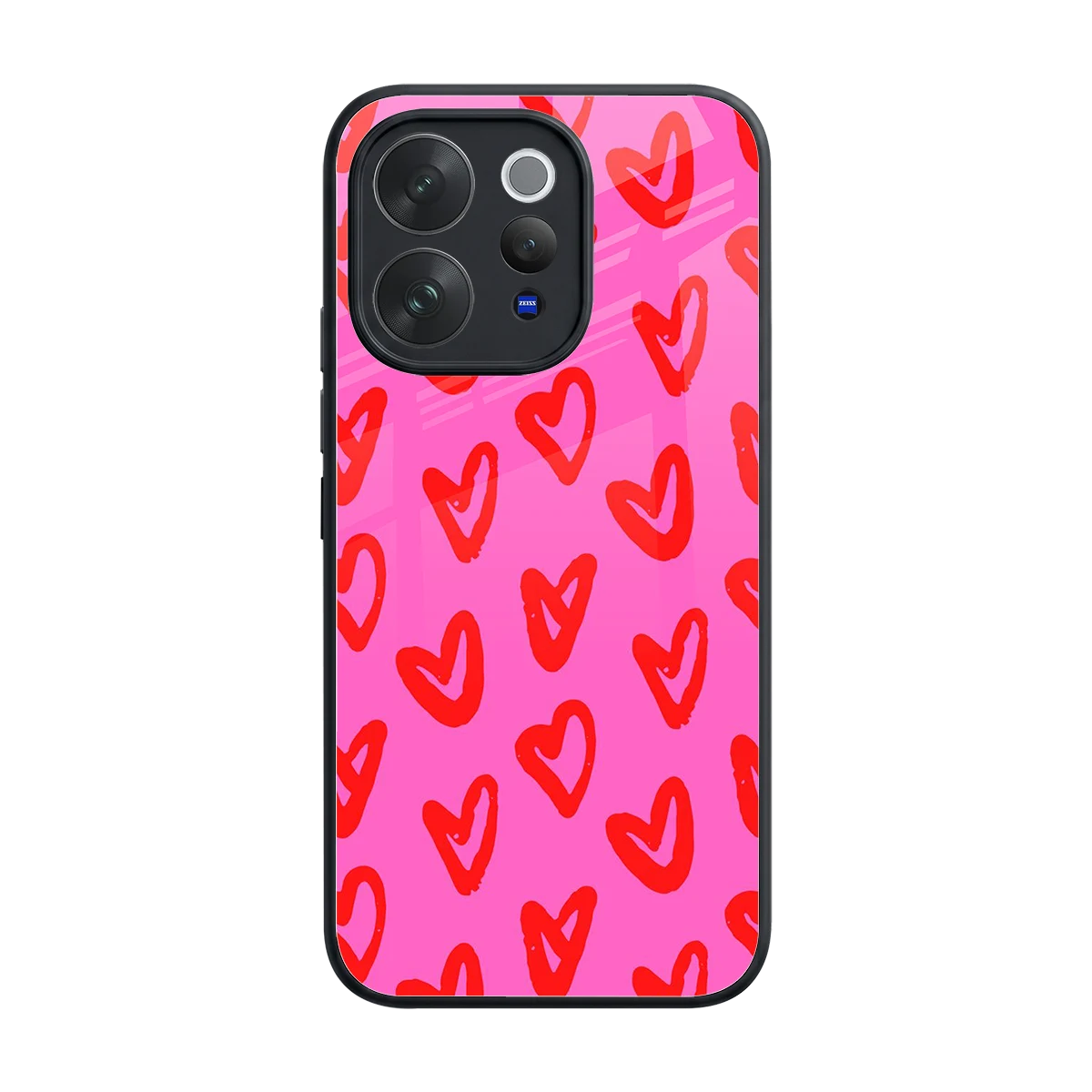Heart Bloom back phone cover | glass case for vivo v70 elite
