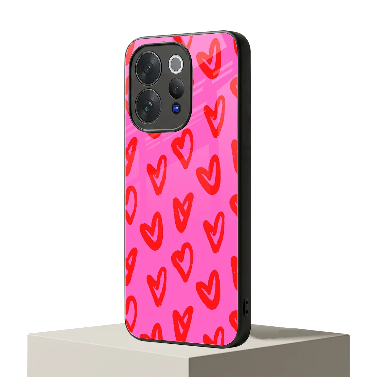 Heart Bloom vivo v70 elite mobile cover | shockproof glass phone case